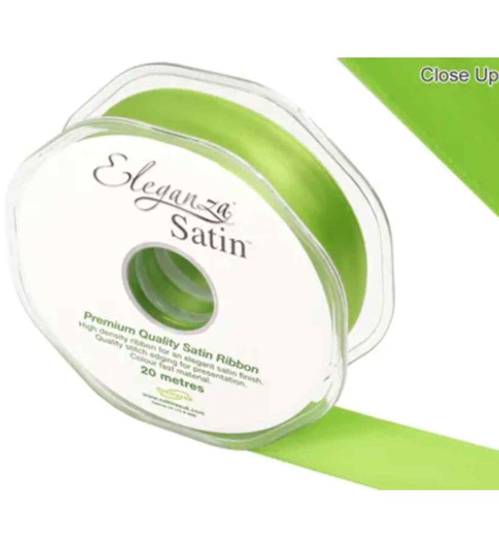 Eleganza Double Faced Satin 25mm x 20m Pistachio