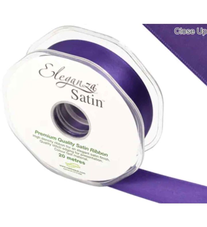 Eleganza Satin Double Faced Plum - 25mm x 20m