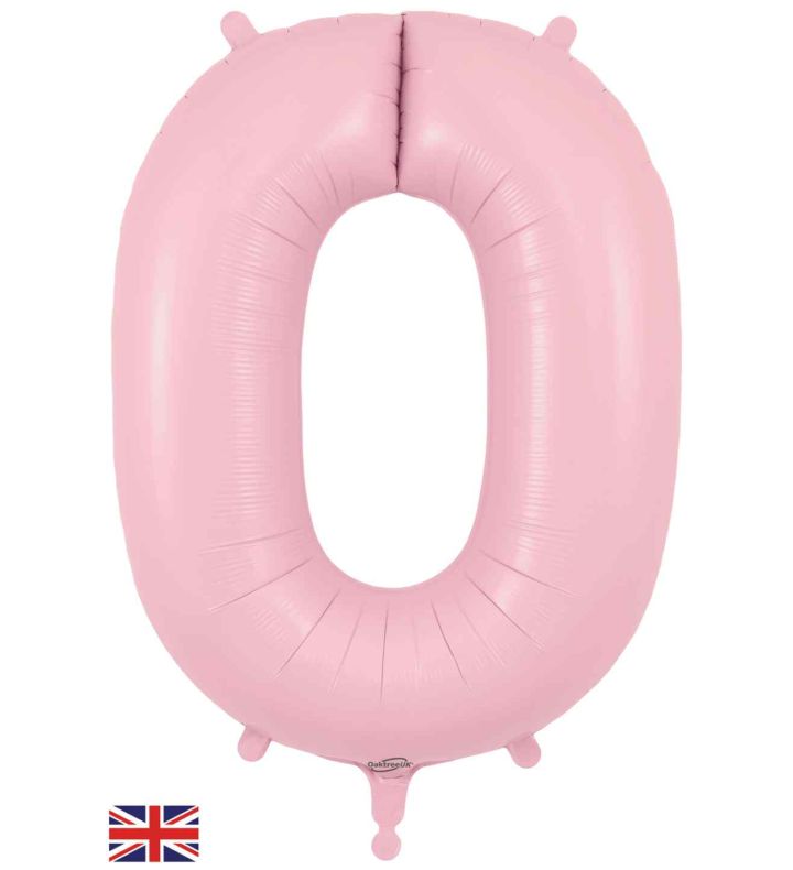 34" Matte Pink 0 Oaktree Foil Balloon