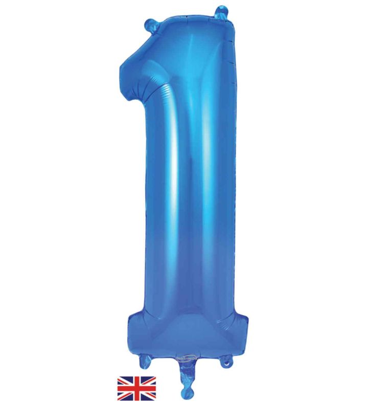 34" Blue Number 1 Oaktree Foil Balloon