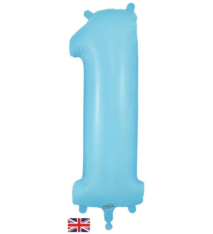 34" Matte Blue Number 1 Oaktree Foil Balloon