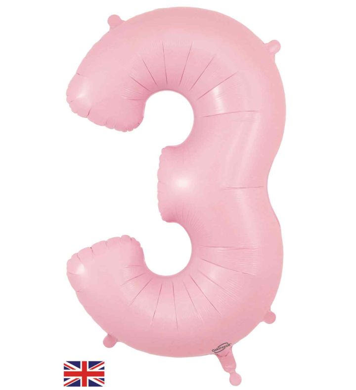 34" Matte Pink 3 Oaktree Foil Balloon