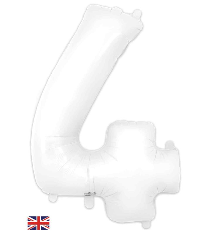 34" Matte White 4 Oaktree Foil Balloon