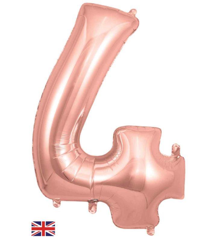 34" Rose Gold Number 4 Oaktree Foil Balloon