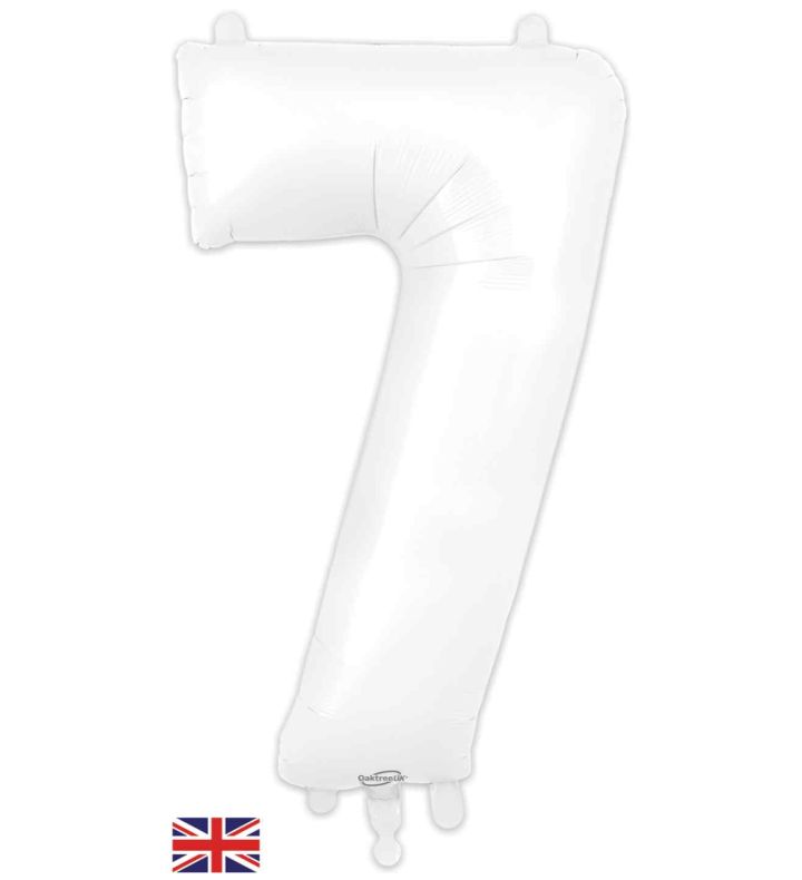 34" Matte White 7 Oaktree Foil Balloon