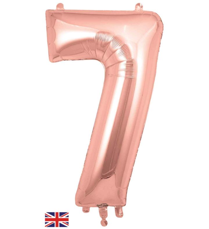 34" Rose Gold Number 7 Oaktree Foil Balloon