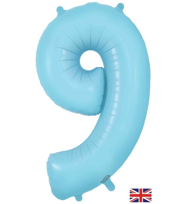 34" Matte Blue Number 9 Oaktree Foil Balloon