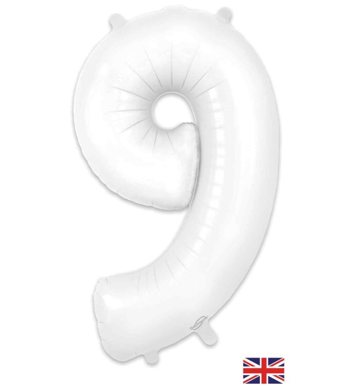 34" Matte White 9 Oaktree Foil Balloon