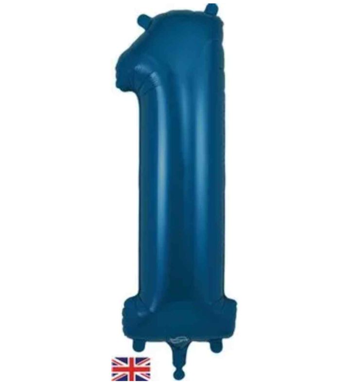 34" Navy Blue Number 1 Oaktree Foil Balloon