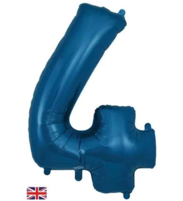 34" Navy Blue Number 4 Oaktree Foil Balloon