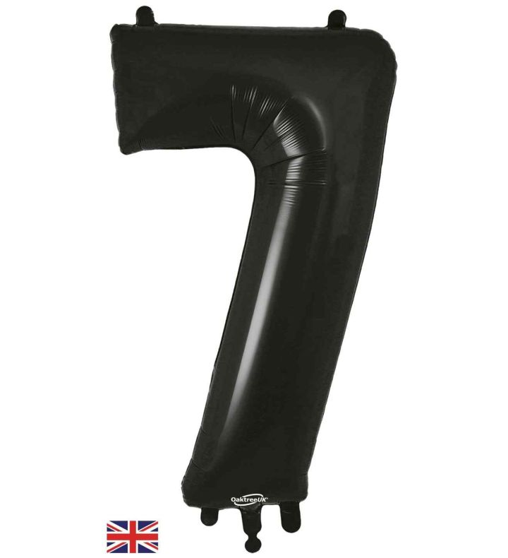 34" Black Number 7 Oaktree Foil Balloon