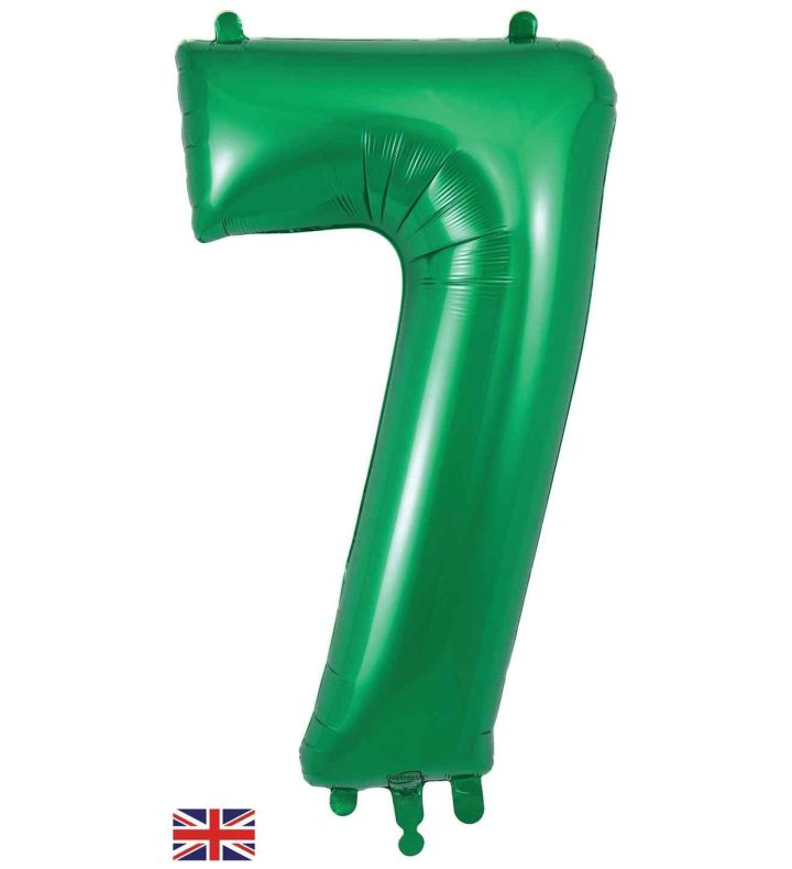 34" Green Number 7 Oaktree Foil Balloon