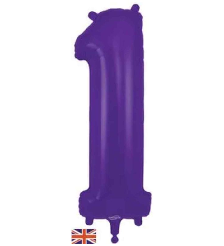 34" Purple Number 1 Oaktree Foil Balloon