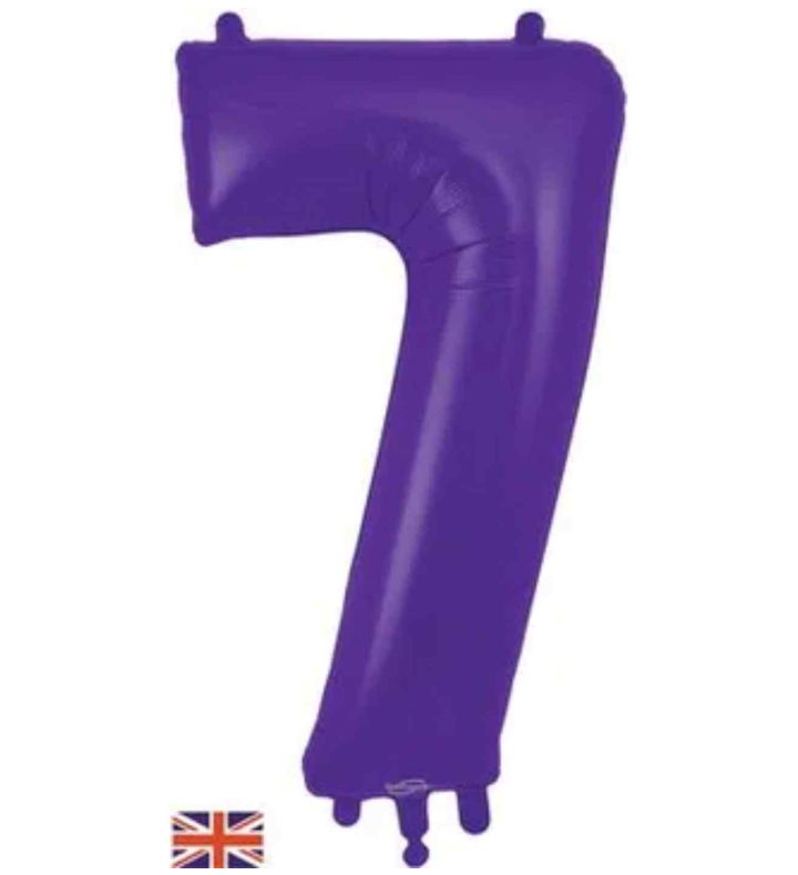 34" Purple Number 7 Oaktree Foil Balloon
