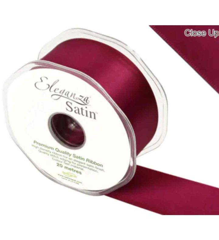 Eleganza Satin Double Faced Burgundy - 38mm x 20m