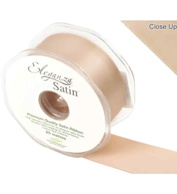 Eleganza Satin Double Faced Champagne Gold - 38mm x 20m