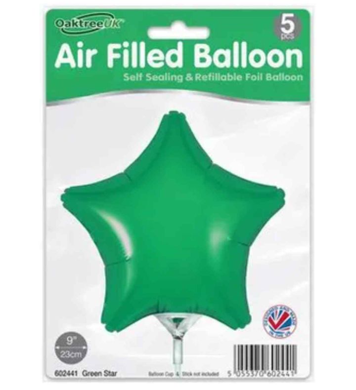 9" Green Star 5pcs