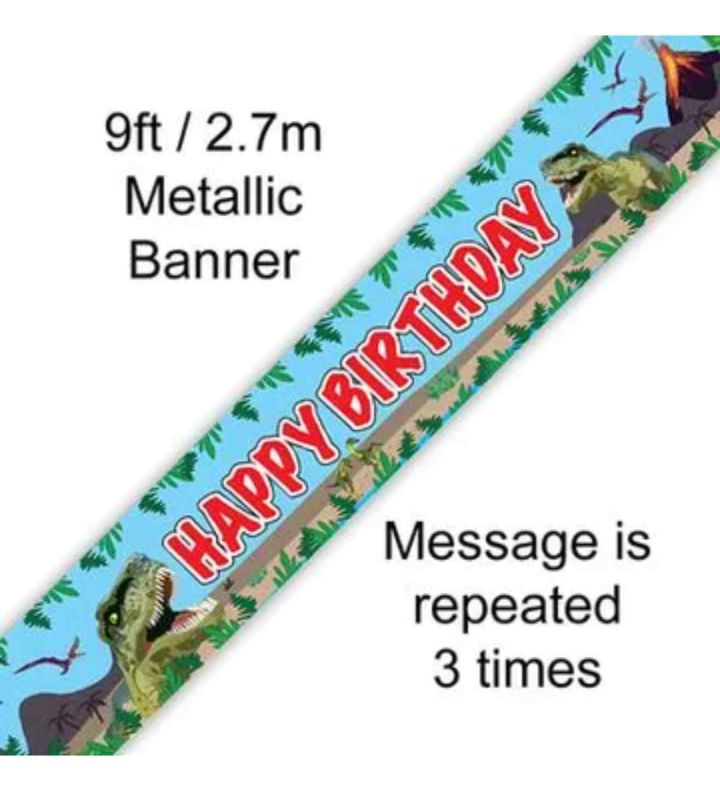 9ft Banner Jurassic Dinosaur Happy Birthday
