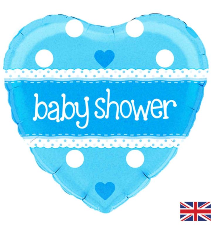 18" Oaktree Baby Shower Blue Heart