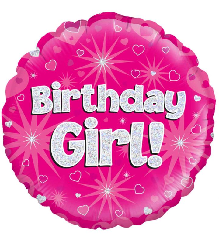 18" Oaktree Birthday Girl Pink Round