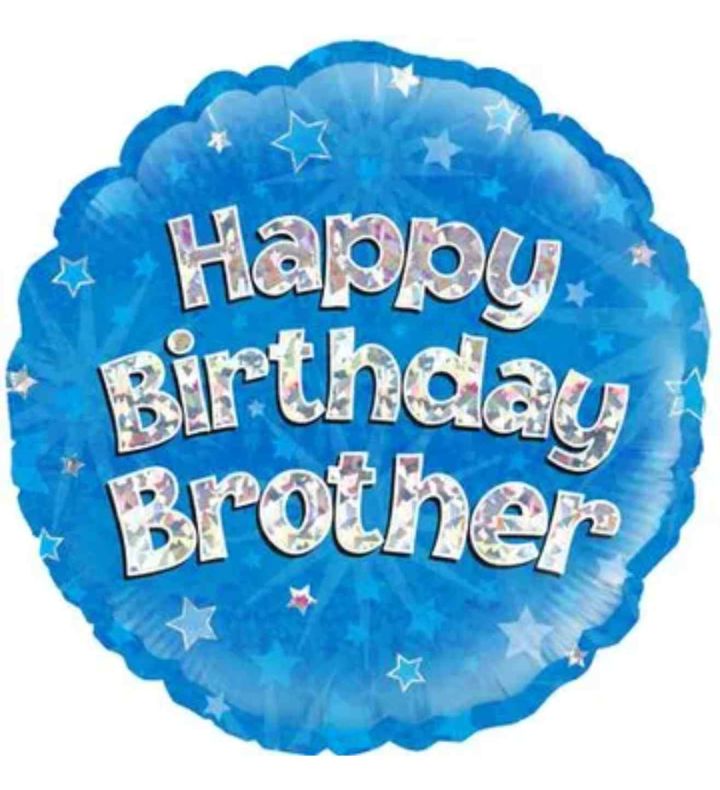18" Oaktree Happy Birthday Brother Blue Round
