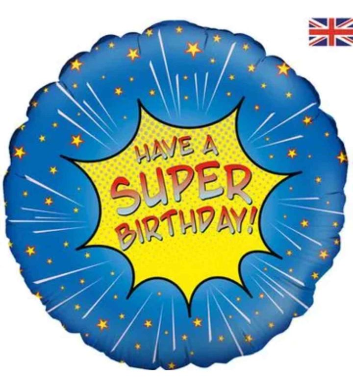 18" Oaktree Have A Super Birthday Blue Round
