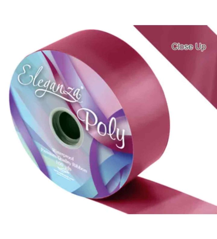 Eleganza Poly Ribbon 50mm x 91m Burgundy Ribbon
