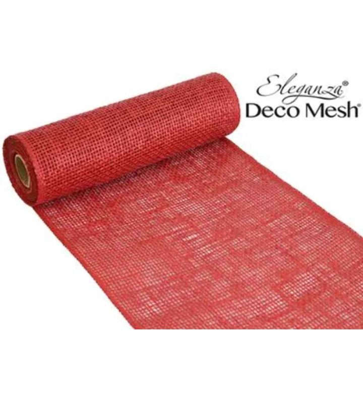 Deco Mesh Burlap25cm x 4.57m (5 Yard's) Red