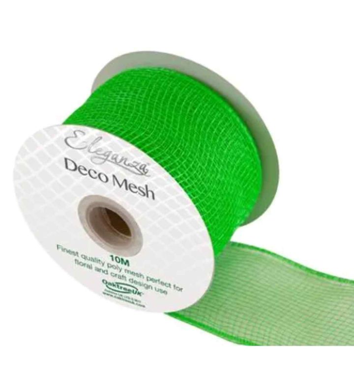 Eleganza Deco Mesh 63mm x 10m Apple Green