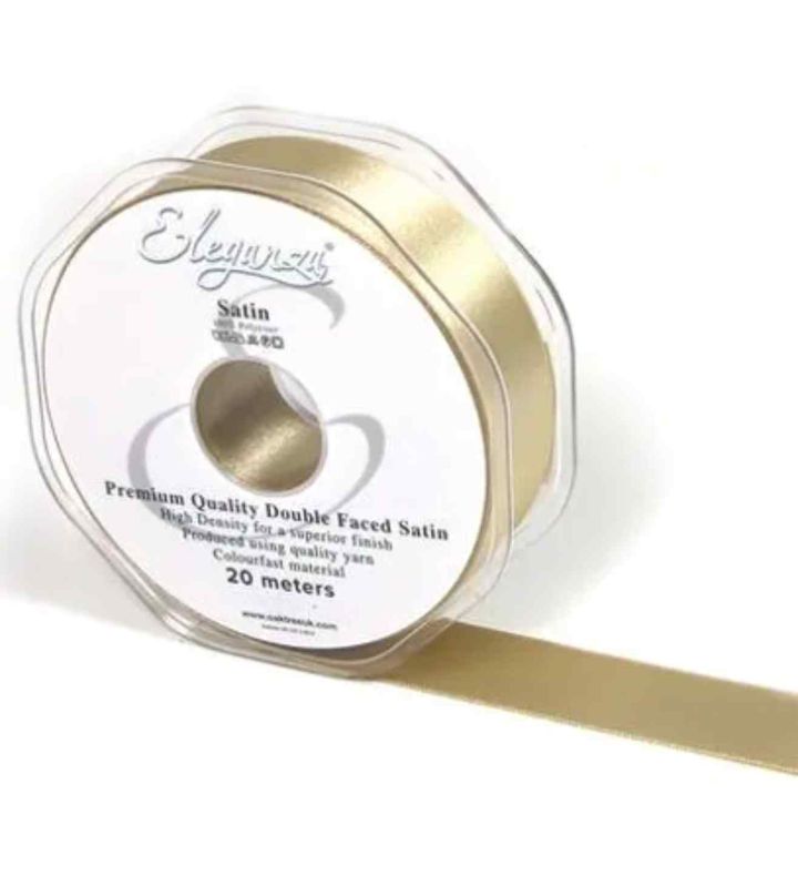 Eleganza Double Faced Satin 25mm x 20m Taupe