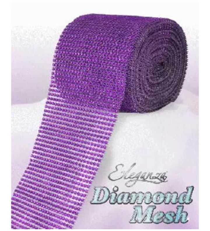 Eleganza Diamond Mesh Purple - 12cm x 9m