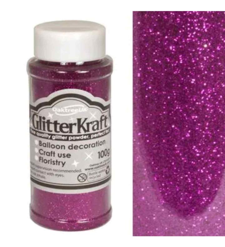 Glitter Kraft Fine Glitter 100g - Fuchsia