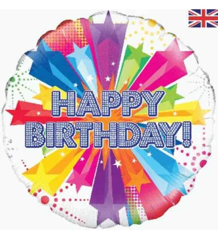 18" Oaktree Happy Birthday Bright Star Round