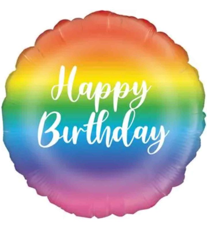 18" Oaktree Happy Birthday Rainbow Round