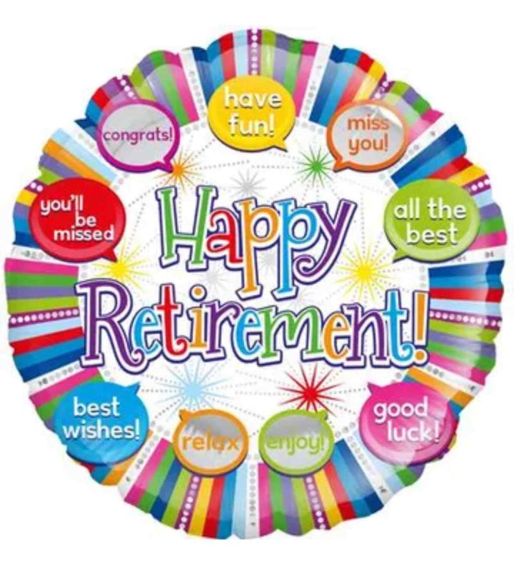 18" Oaktree Happy Retirement Speech Bubbles Round