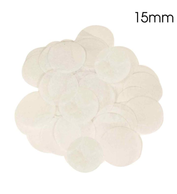 Oaktree Tissue Paper Confetti Flame Retardant Round 15mm x 14g White