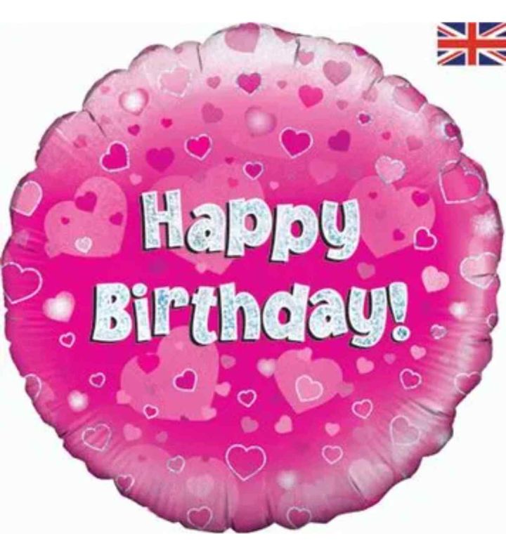 18" Oaktree Happy Birthday Pink Foil Balloon
