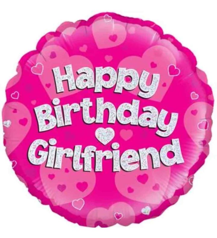 18" Oaktree Happy Birthday Girlfriend Pink Round