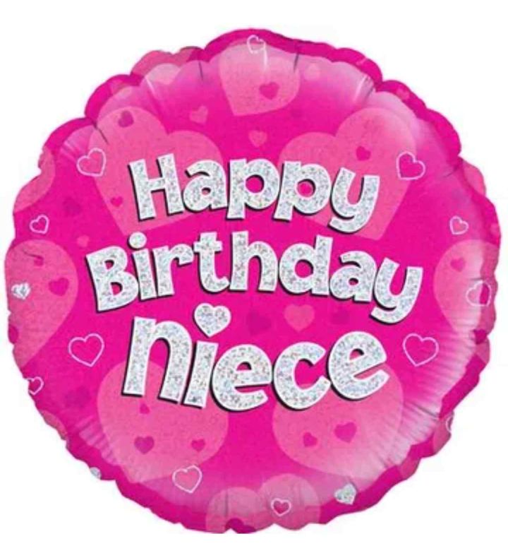 18" Oaktree Happy Birthday Niece Pink Round