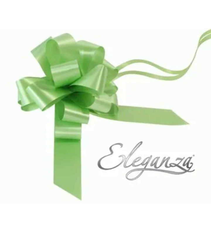 Eleganza Poly Pull Bows Lime Green - 30mm x 30pcs