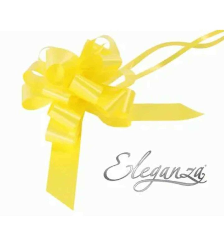 Eleganza Poly Pull Bows Yellow - 30mm x 30pcs