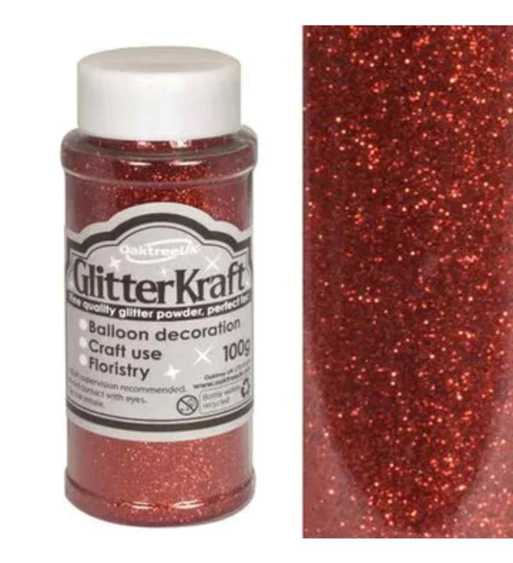 Glitter Kraft Fine Glitter 100g - Red