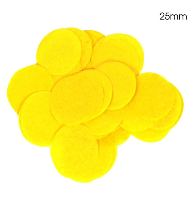 Oaktree Tissue Paper Confetti Round 25mm x 100g Yellow