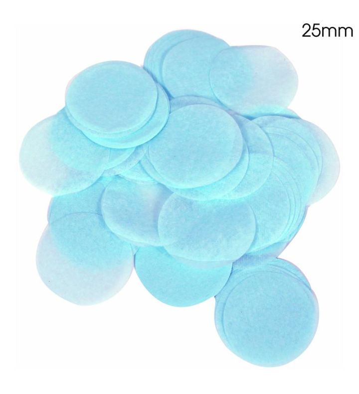 Oaktree Tissue Paper Confetti Round 25mm x 100g Light Blue
