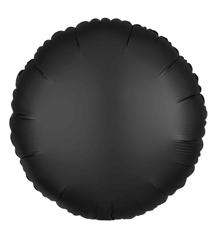 18" Anagram Round Onyx Black Unpackaged Foil Balloon