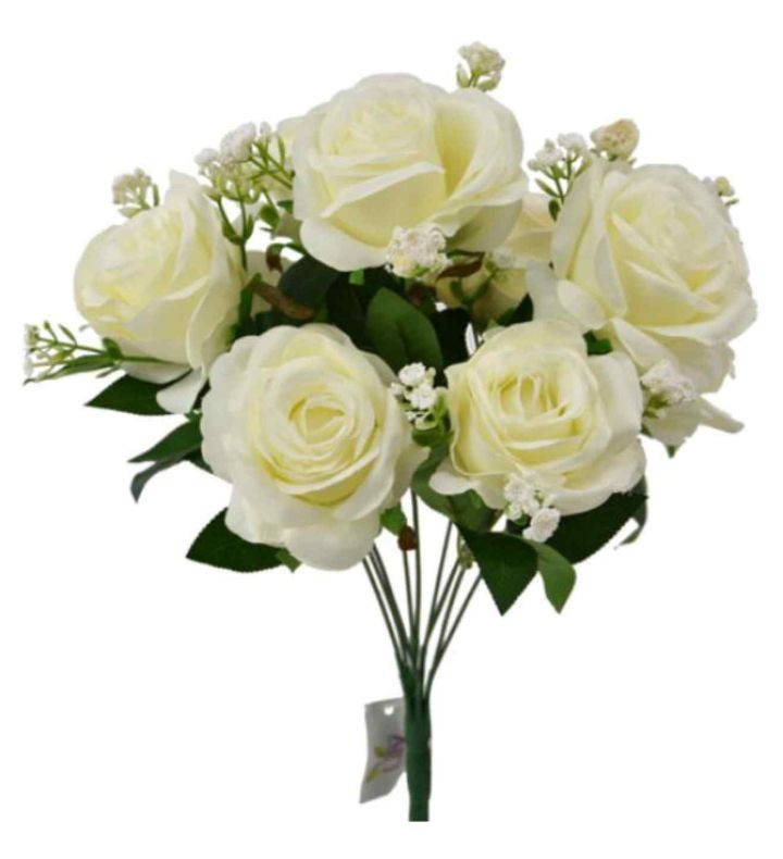 Open Rose Bush with Gyp Ivory