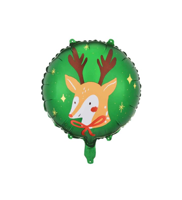 14" Party Deco Foil Balloon Reindeer Round