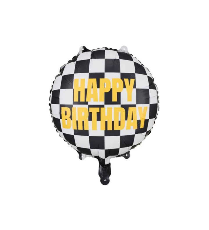 14" Foil Balloon Checkered Flag Birthday