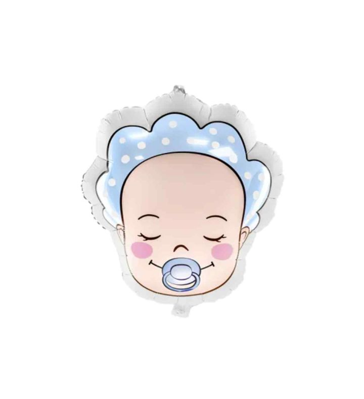 Party Deco Blue Baby Head Balloon
