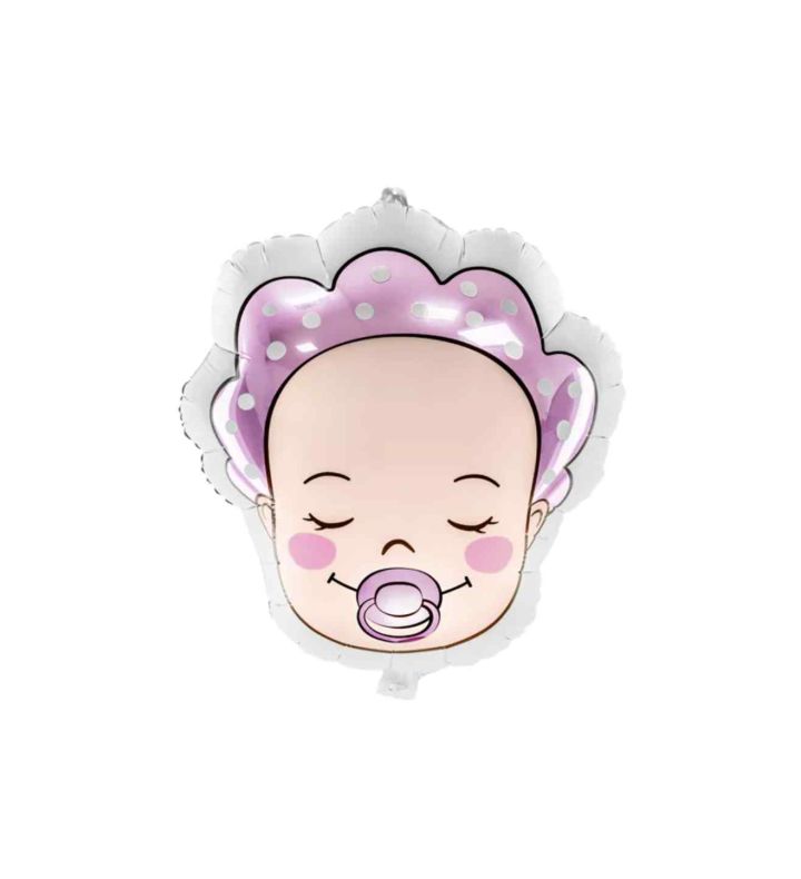 Party Deco Pink Baby Head Balloon
